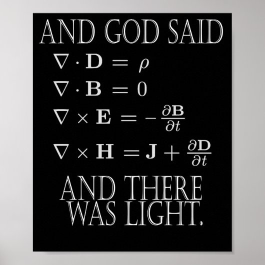 And God Said Maxwell Equation Poster (Vorne)