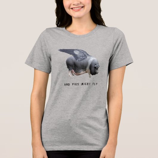 And Pigs Might Fly Funny Whimsical Sarcastic Quote Tri-Blend Shirt (Vorderseite)