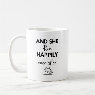 And She Ran Happily Ever After Running Marathon Kaffeetasse