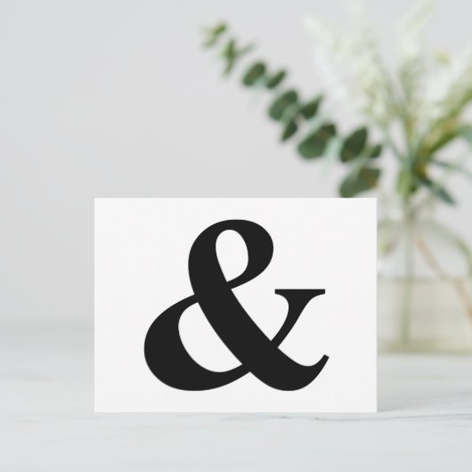 & and Sign Ampersand Logogramm Symbol Icon Shortcu Postkarte (Stehend Vorderseite)