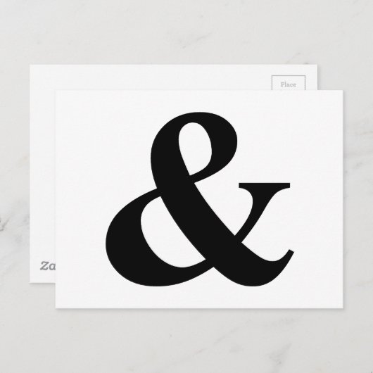 & and Sign Ampersand Logogramm Symbol Icon Shortcu Postkarte (Vorne/Hinten)