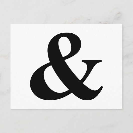 & and Sign Ampersand Logogramm Symbol Icon Shortcu Postkarte (Vorderseite)
