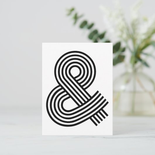 & and Sign Ampersand Logogramm Symbol Symbol Kürze Postkarte (Stehend Vorderseite)