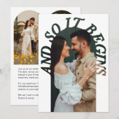 And So It Begins Retro Arch Photo Wedding Save The Date (Vorne/Hinten)