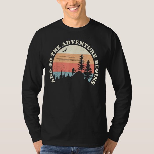 And So The Adventure Begins Fun Camping Hiking Hun T-Shirt (Vorderseite)
