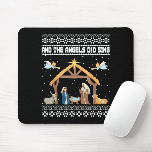 And The Angels Did Sing Nativity Christian Ugly Ch Mousepad (Mit Mouse)