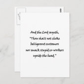 And the Lord Sayeth Postkarte (Vorne/Hinten)