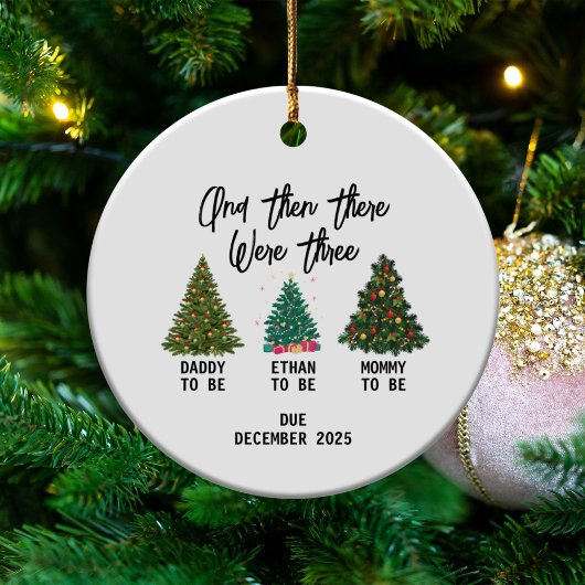 And Then There Were 3, Baby Coming Soon, Pregnancy Keramik Ornament