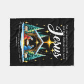 And Thou Shalt Call His Name Jesus Nativity Christ Fleecedecke (Vorderseite (Horizontal))