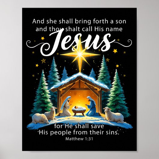 And Thou Shalt Call His Name Jesus Nativity Christ Poster (Vorne)