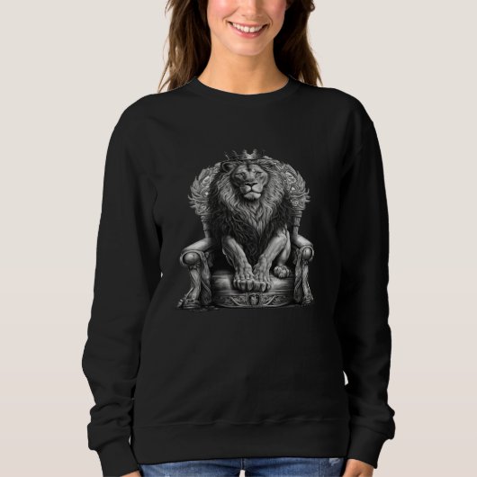and unique Crown Lion Portrait of the King Sweatshirt (Vorderseite)