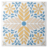 Andalouse Orange Blue Pink Floral Mediterranes Fliese (Vorderseite)