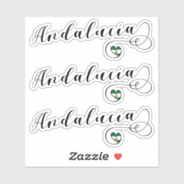 Andalucía Heart Flag Stickers, Andalusien, Spanien Aufkleber