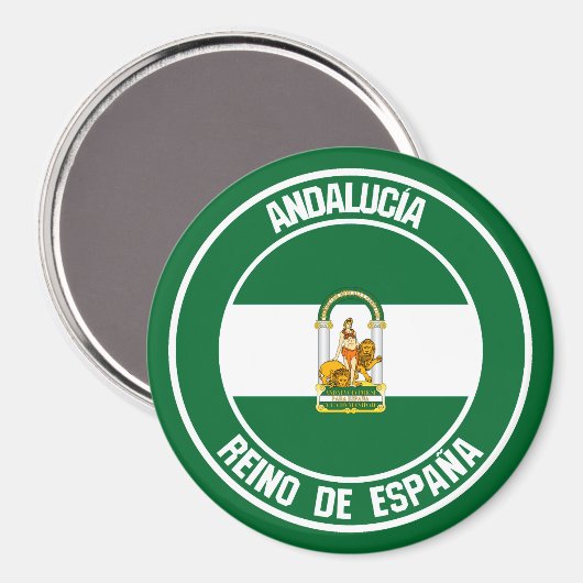 Andalucía Round Emblem Magnet (Vorderseite/Rückseite)