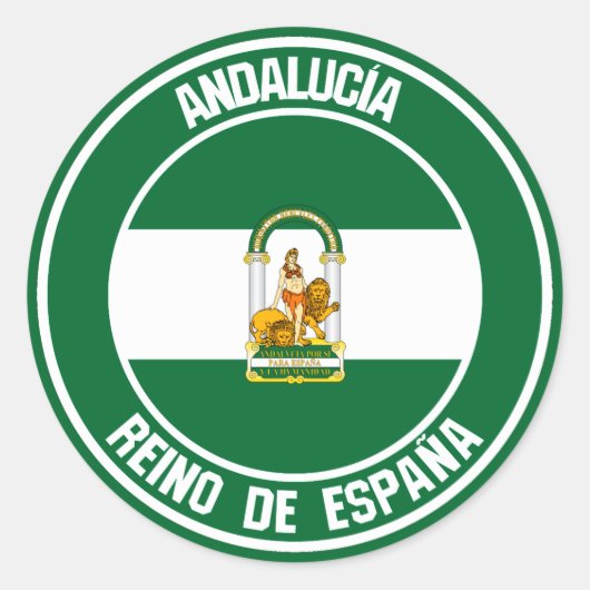 Andalucía Round Emblem Runder Aufkleber (Vorderseite)