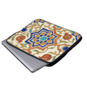 Andalusian Pomegranate & Blue Star Canvas Laptopschutzhülle (Vorne Knopf)