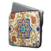 Andalusian Pomegranate & Blue Star Canvas Laptopschutzhülle (Vorderseite Links)