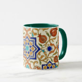 Andalusian Pomegranate & Blue Star Geometric Tile Tasse (VorderseiteRechts)