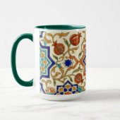 Andalusian Pomegranate & Blue Star Geometric Tile Tasse (Links)