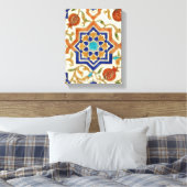 Andalusian Pomegranate & Blue Star Leinwanddruck (Insitu (Schlafzimmer))