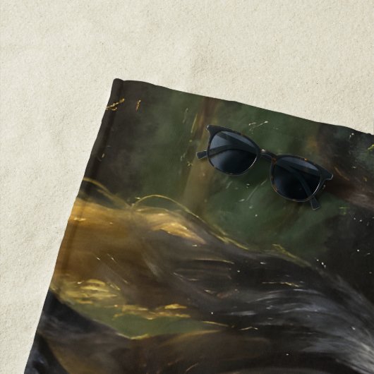 Andalusian Stallion by the Lake Strandtuch (Beispiel)