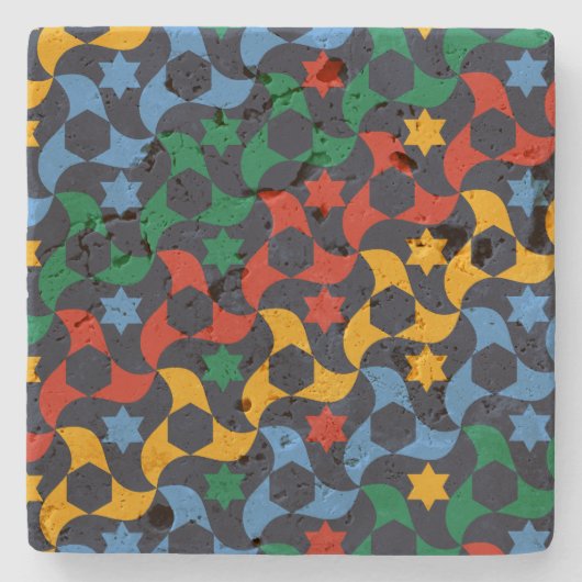 Andalusian Tiles 12 (Alhambra Palace, Granada) Steinuntersetzer (Vorderseite)