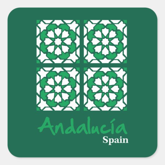 Andalusian Tiles 2 Quadratischer Aufkleber (Vorderseite)