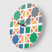 Andalusian Tiles 4 Große Wanduhr (Winkel)