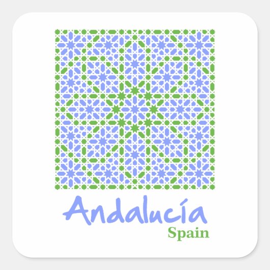 Andalusian Tiles 7 Quadratischer Aufkleber (Vorderseite)