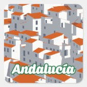 Andalusien 3 quadratischer aufkleber (Vorderseite)