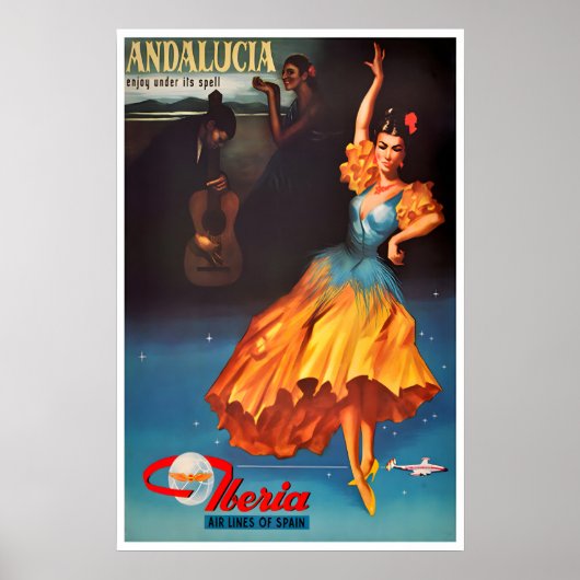 Andalusien Druck Spanischer Tänzer Kunst Spanien R Poster (Vorne)