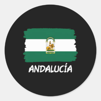 Andalusien-Flagge Runder Aufkleber