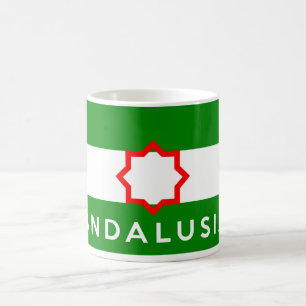 Andalusien-Regionsflaggenspanien-Landtextname Kaffeetasse