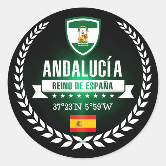 Andalusien Runder Aufkleber (Vorderseite)