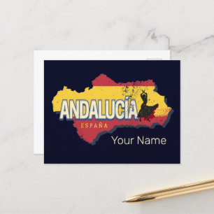 Andalusien Spanien Retro Karte Vintag Flamenco
