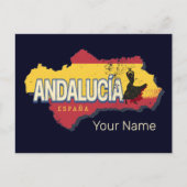 Andalusien Spanien Retro Karte Vintag Flamenco (Vorderseite)