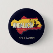 Andalusien Spanien Retro Karte Vintag Flamenco Button (Vorderseite)