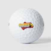 Andalusien Spanien Retro Karte Vintag Flamenco Golfball (Vorderseite)