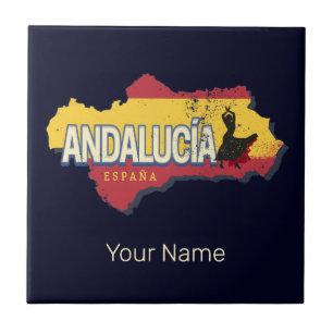 Andalusien Spanien Retro-Karte Vintage-Flamenco-Fe Fliese