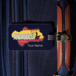 Andalusien Spanien Retro Karte Vintage Flamenco Ur Gepäckanhänger
