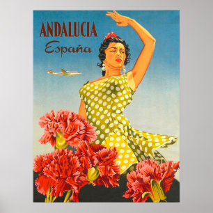 Andalusien, Spanien, traditioneller Tanz, Frau, Vi Poster