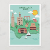 Andalusien Spanien Vintage Reise Postkarte (Vorderseite)