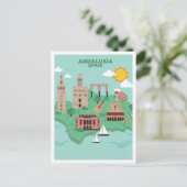 Andalusien Spanien Vintage Reise Postkarte (Stehend Vorderseite)