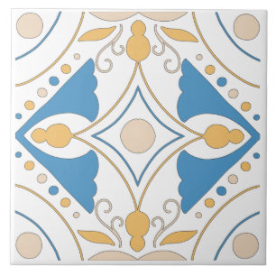 Andalusisch Orange Blau Pink Floral Mediterran Fliese