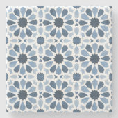 Andalusische Echoes: Boho marokkanische Geometrie Steinuntersetzer (Vorderseite)