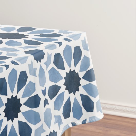 Andalusische Echoes: Boho marokkanische Geometrie Tischdecke (Beispiel)