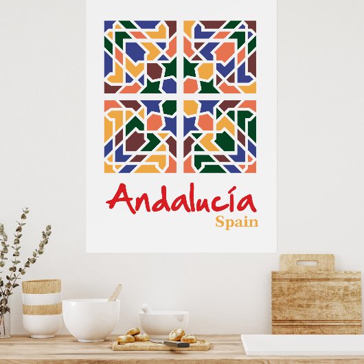 Andalusische Fliesen 1 Poster (Küche)