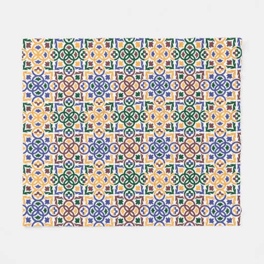 Andalusische Fliesen 3 Fleecedecke (Vorderseite (Horizontal))