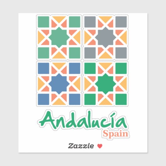 Andalusische Fliesen 4 Aufkleber (Blatt)