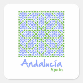 Andalusische Fliesen 7 Quadratischer Aufkleber